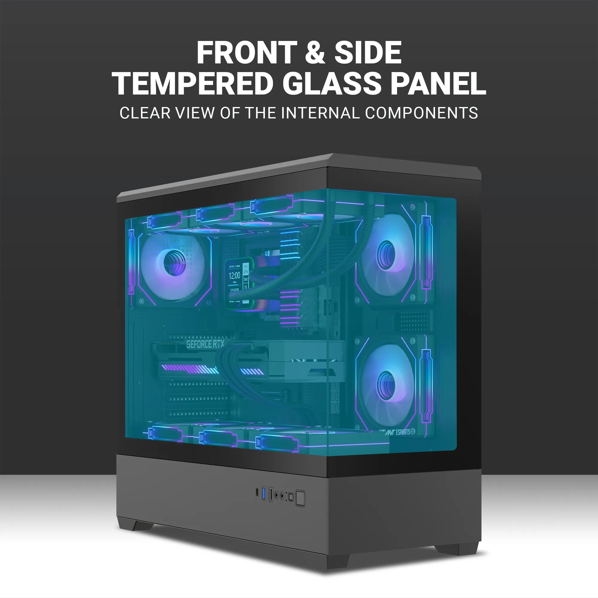 Ant Esports Gaming Cabinet Crystal X6 Lite (E-ATX, ATX, Micro-ATX, Mini-ITX) view 2